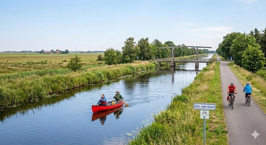 Kanufahren auf dem Ems-Jade-Kanal mit Bootje &amp; mehr in Sande.